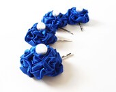 Bridesmaids Hair Accessories Blue Flower Hair Pins Wedding Hair Flower, Bridal Hair Pieces, Bobby Pins Gifts Set