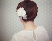 Wedding Hair Flower - Ivory Bridal Hair Flower - Wedding Headpiece - Bridal Hair Accessories - Handmade Flower Hair Comb - Style FL1313-S