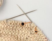 Bronze Embrace Knitting Tool Set - Handmade in Sterling Silver with genuine Black Onyx