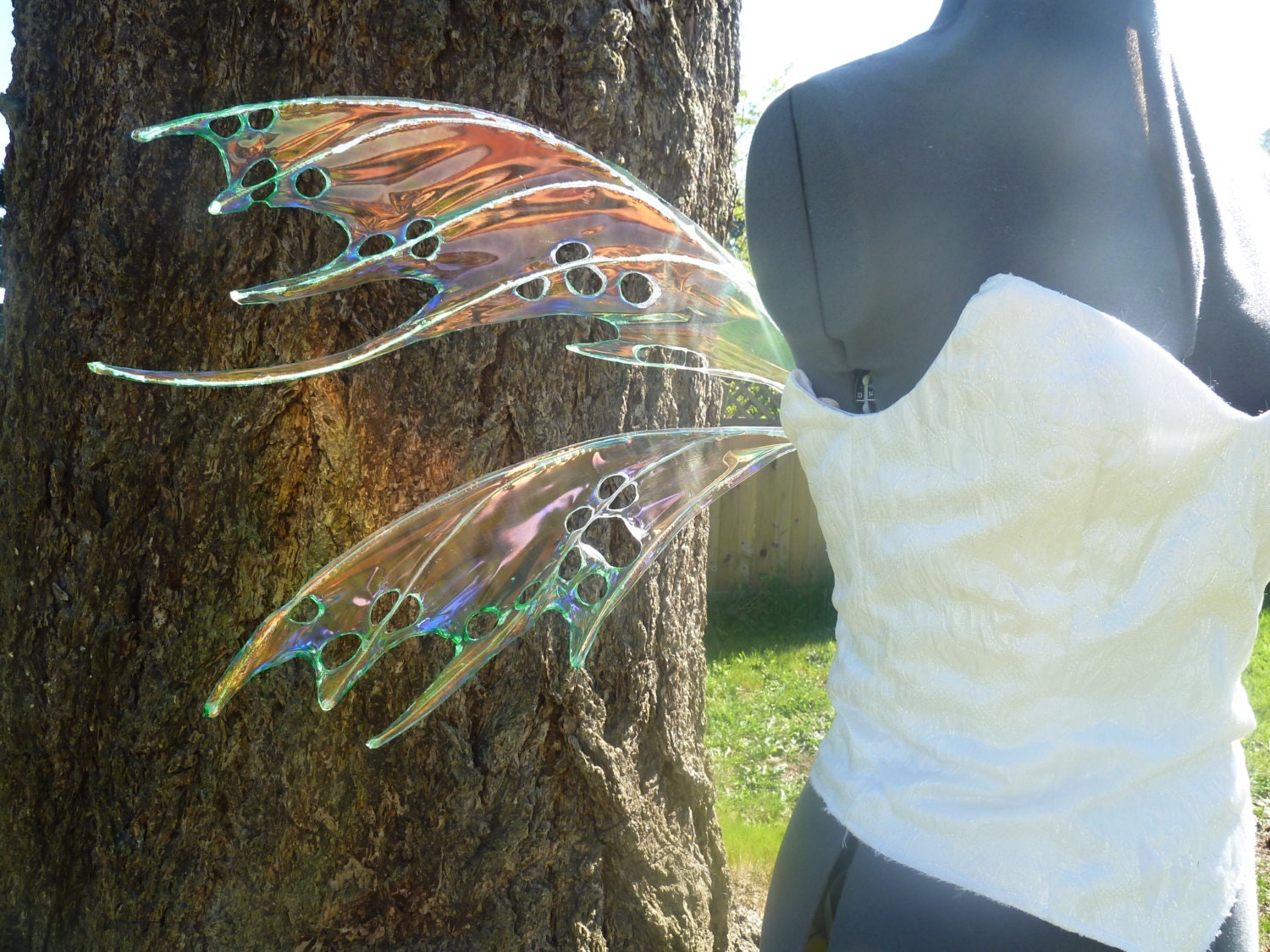 Custom order for a pair of Mermaid iridescent fairy wings