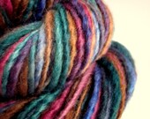 Handspun yarn uk knitting supplies blue faced leicester -  thick and thin chunky 188 yards