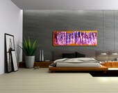 Abstract Purple Painting -  Large Contemporary Bold Acrylic Modern Stretched Canvas Art Ready to Hang "Purple Rain" By Sarah C. Pilon