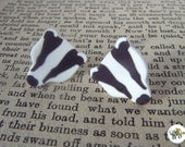 Badger post earrings