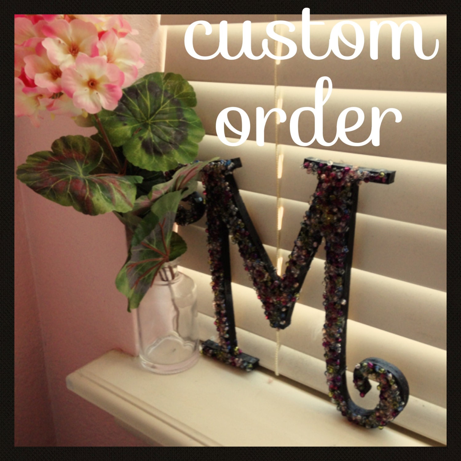 Beaded Letter - Sorority Letters / Monogram - Custom Made - sister gift / present - big & little - ANY COLOR
