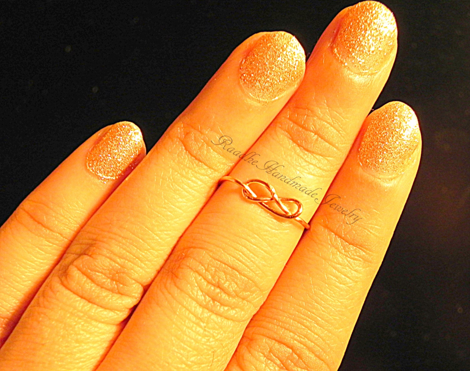 Infinity knot knuckle Ring, Friendship Ring, Love Knot, Memory Knot, Adjustable Ring by Raadhe Handmade Jewelry