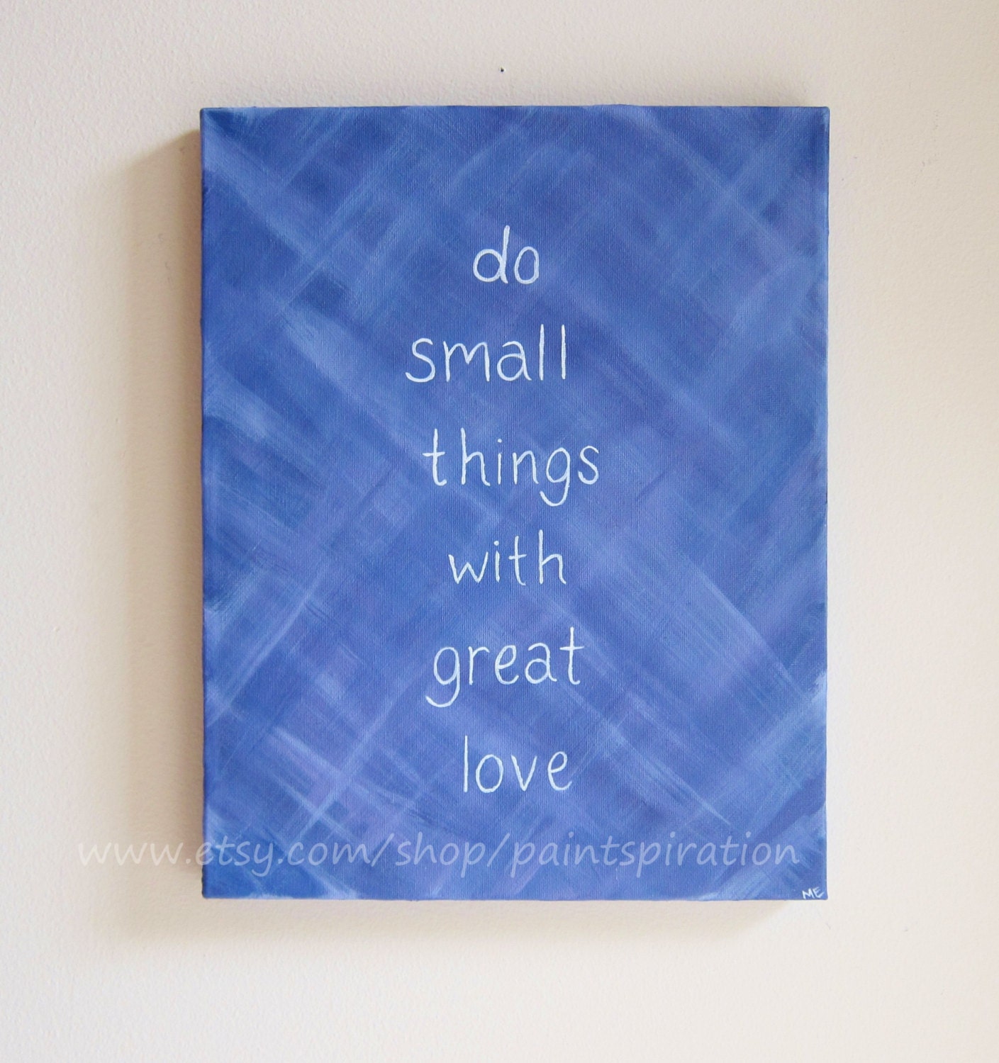 Print - Do Small Things With Great Love Inspirational Quote Original Painting 8x10 - Purple Home Decor - Artwork with Motivational Sayings