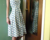 Vintage 1950s Handmade Baby Rosette Tea Dress, Mad Men Vibe