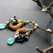 Stunning Beaded Chocolate lustrous Keishi Pearls and Blue peruvial opal chalcedony gold earrings - Summer Walks