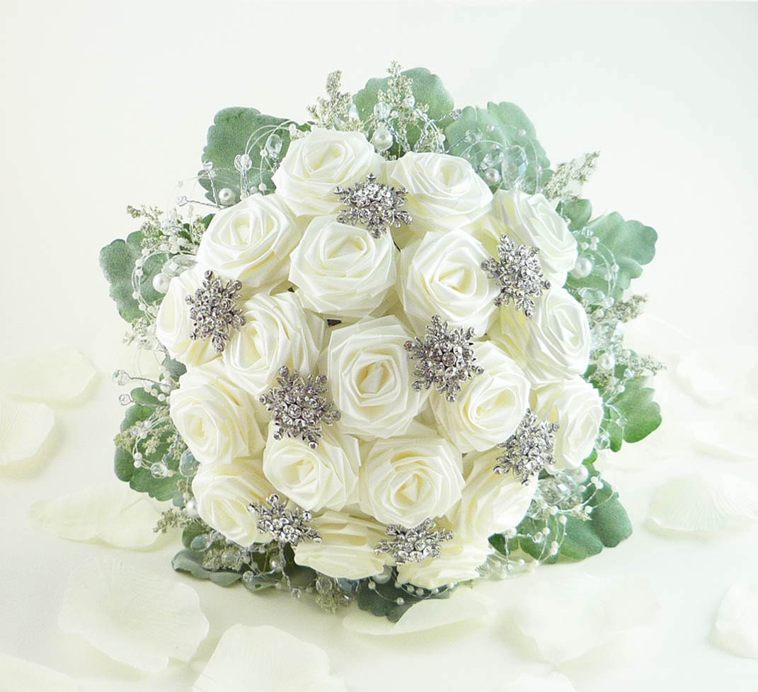 Ice Crystal Origami Wedding Bouquet, Bridal Bouquet, Winter Wonderland Wedding (Medium size)