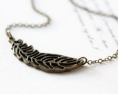 Feather Necklace. Dainty Romantic Necklace. Woodland Jewelry