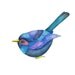 Tiny blue bird - animal watercolor art print, size 10x8