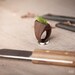 Unisex Grass Ring With Walnut Wood for Woman or Man, Couples, Statement Ring 001
