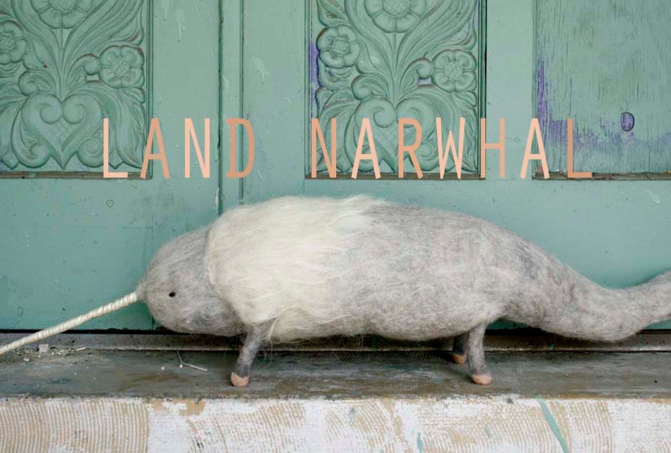 Land Narwhal Soft Sculpture