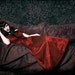 Red Silk Wisteria Gown by Kambriel