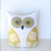 owl pillow, stuffed owl, grey and yellow nursery, yellow pillow, decorative pillow, mustard pillow, gray and yellow decor, graduation gift