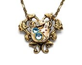 Steampunk Jewelry Necklace Steam Punk Vintage Watch Movement Aquamarine March Birthstone Steam Punk Jewelry by Victorian Curiosities