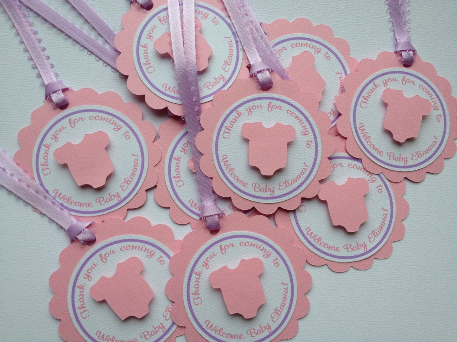 Pink and Lavender Baby Girl Baby Shower Favor Tags - It's A Girl Il_170x135