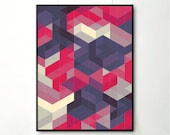 Poster, 13x19, Mid Century Art print, retro Print Poster, Geometric Art Print, Geometric poster, Abstract Art Print, Abstract Posters