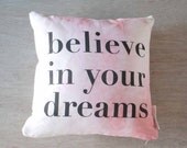 Soft Pastel Pink Inspirational Quote Throw Pillow