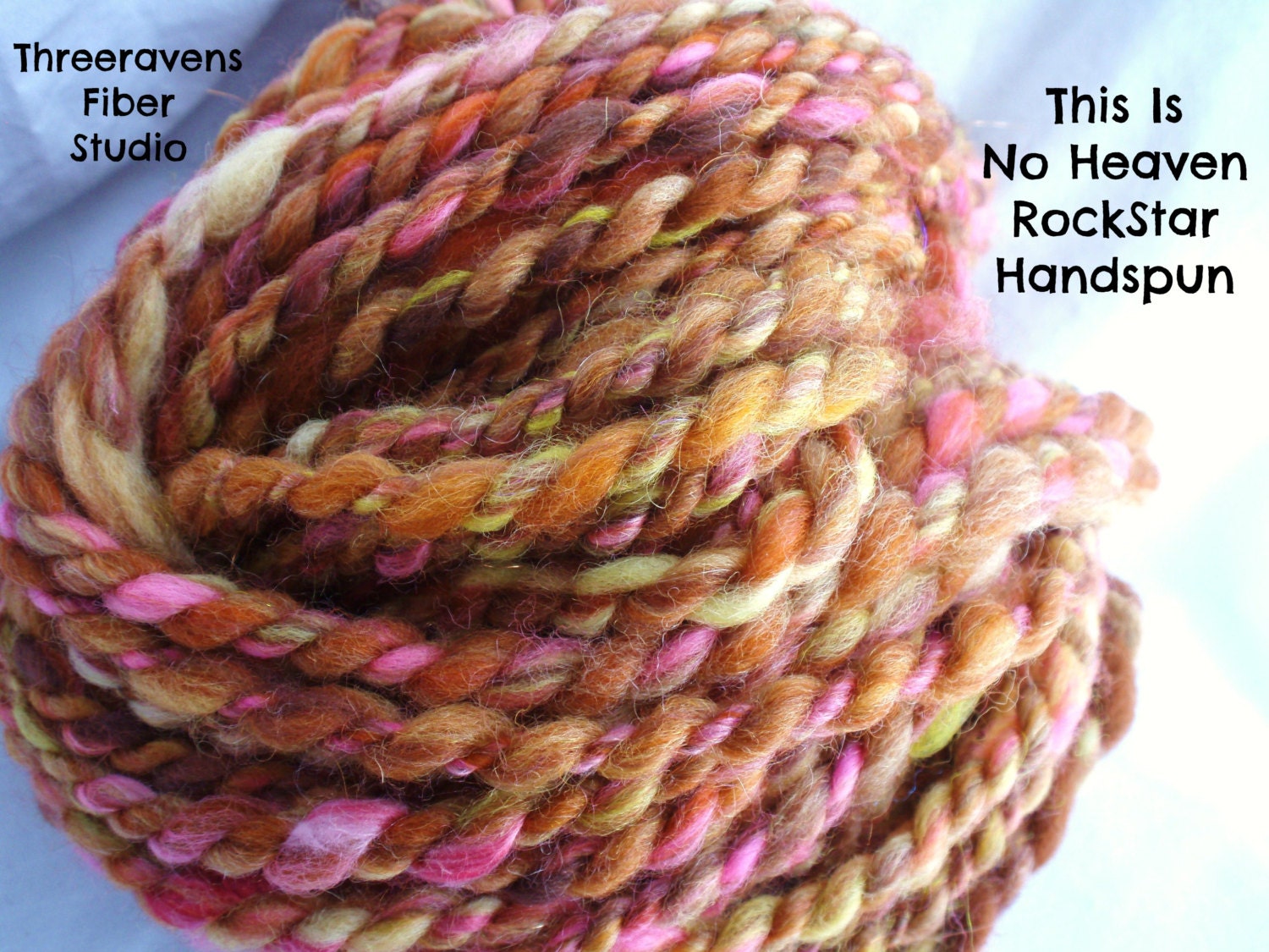 This Is No Heaven RockStar Handspun Yarn - 55 yards - bulky two-ply, rich rusty tones