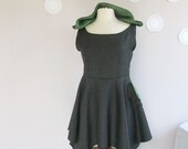 Hooded Dress Tunic with asymmetrical hem and contrast lining womens clothing
