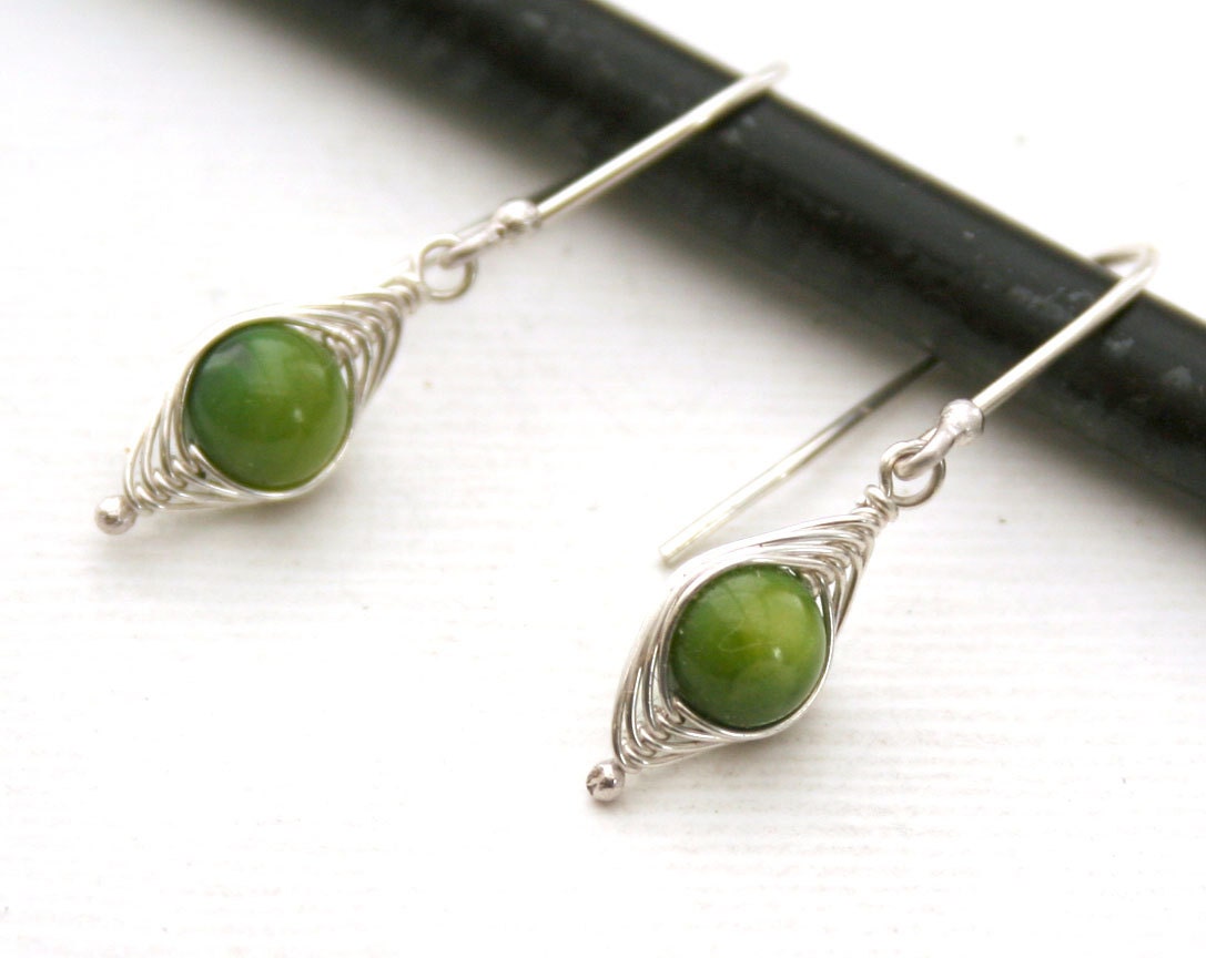 Peapod earrings. A pea in a pod mother of pearl earrings