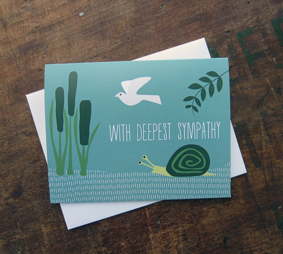 With Deepest Sympathy Snail, Dove - Condolence Card