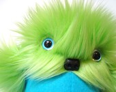 Weird Plush -- Barney, Whose Belly is Quite Round -- Green Stuffed Monster