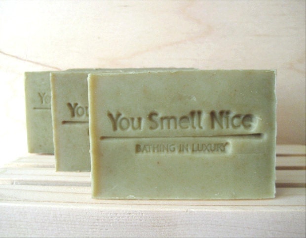 Good Luck and Get Lucky Man Soap - manly woodland ish scent - gift for men current batch is sage green