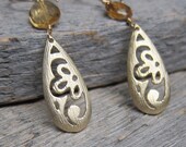 Spring Sunshine Earrings ... Matte Gold and Citrine with Artisan 14K Gold Fill Earwires