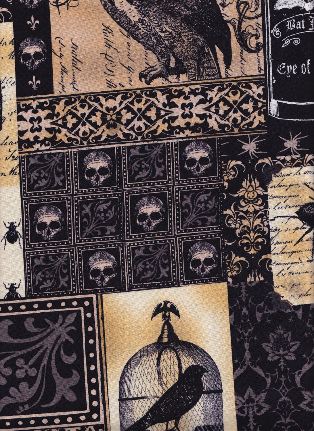 One yard - Nevermore Collage - Michael Miller cotton quilt fabric