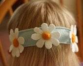 Daisy Chain - Flower Fairy Crown - Felted Wool Headband - Wreath