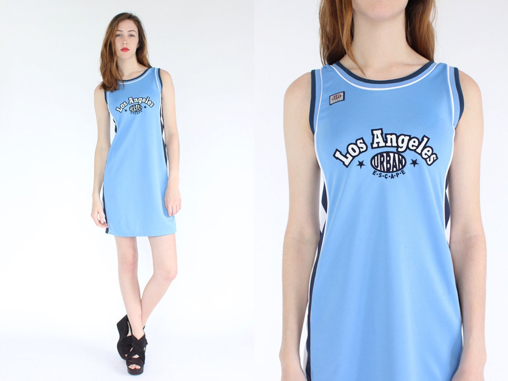 vintage 90s los angeles sports dress / LA club kid raver dress