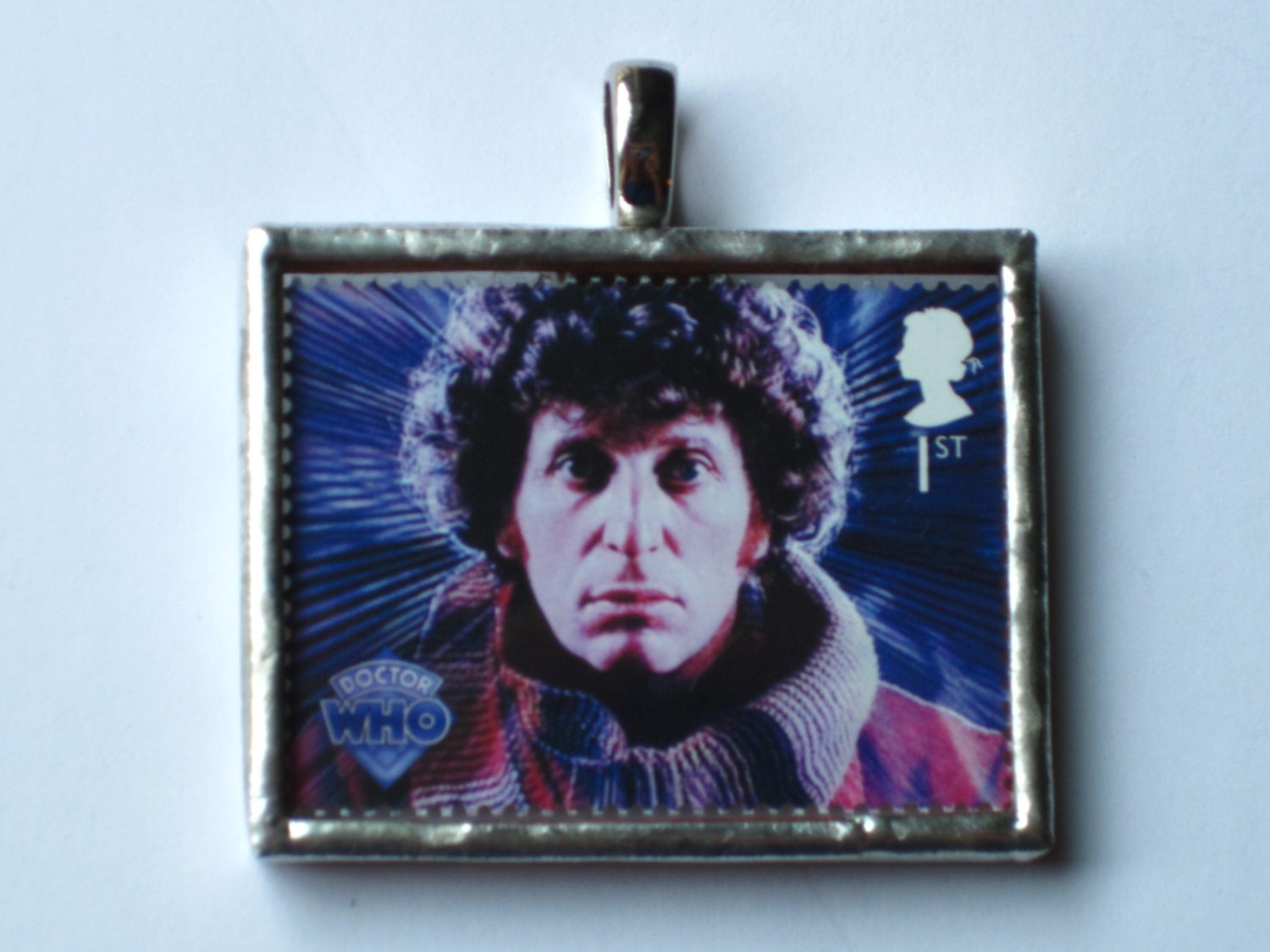 Postage Stamp Pendant - Doctor Who - Four - Tom Baker