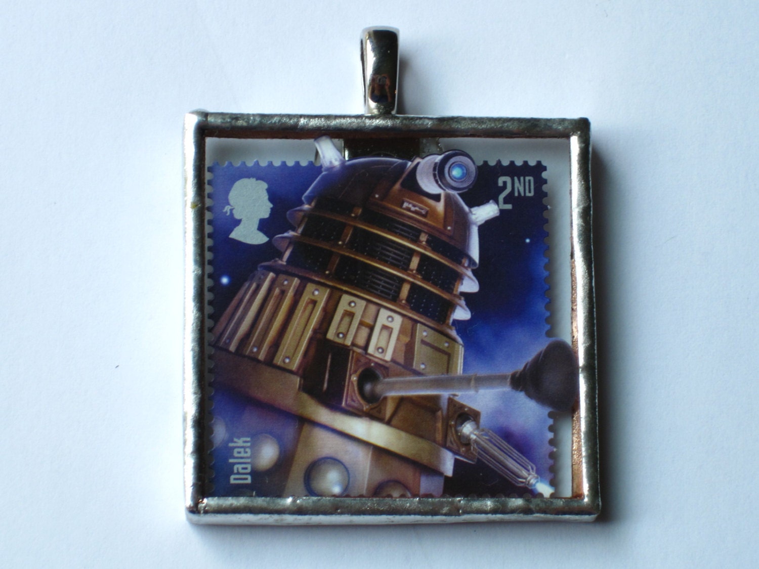 Postage Stamp Pendant - Doctor Who - Dalek