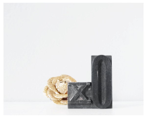 Letterpress XO Hugs and Kisses wood metal type romantic vintage typography
