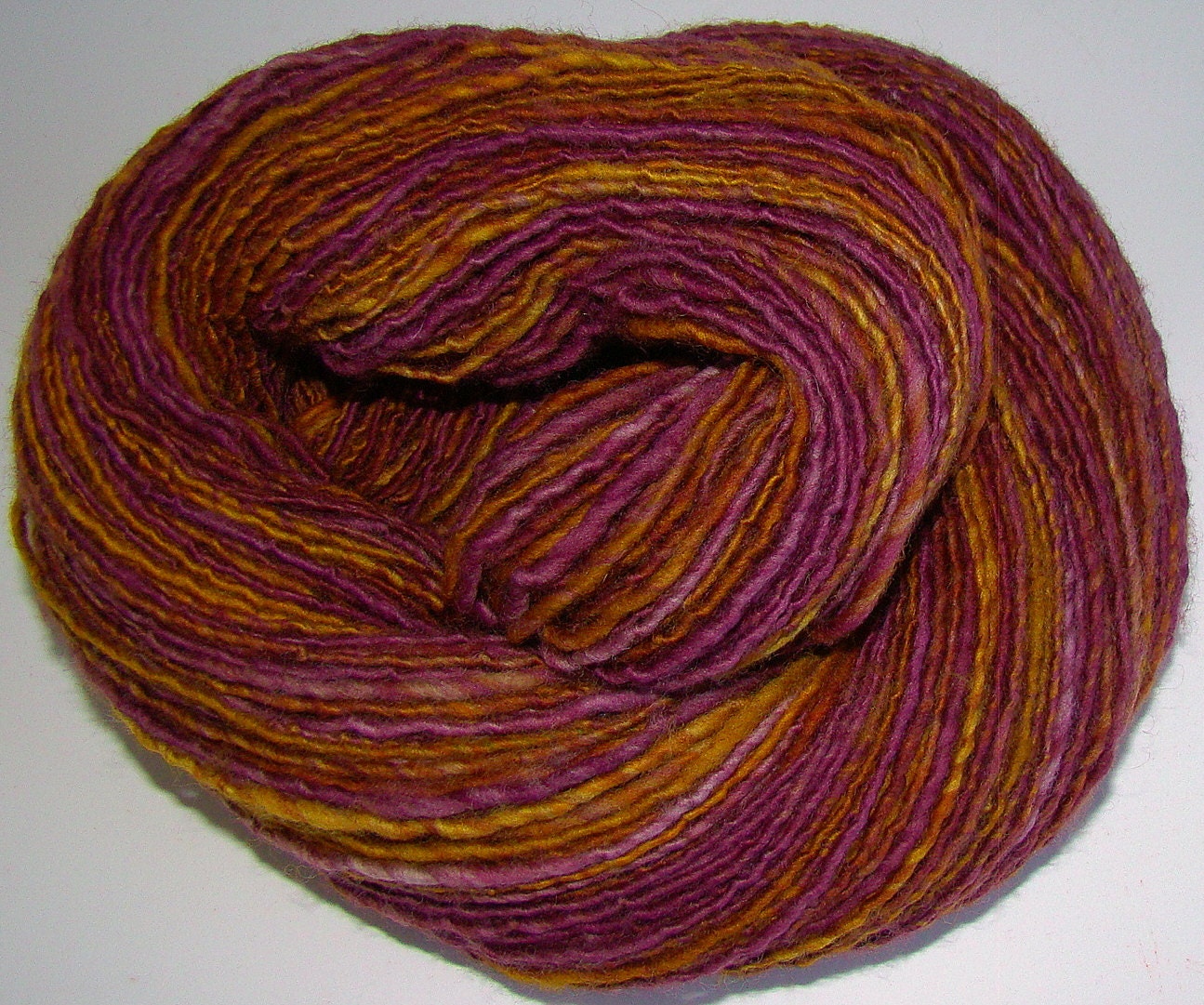 Cabernet and Cheddar - Handspun Merino/Rambo/Targhee Blend Yarn 220yds