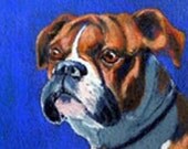 Custom Pet Portrait ACEO, Boxer Dog Drawing in Colored Pencil or any Breed or Pet