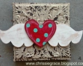 Wooden Heart with wings