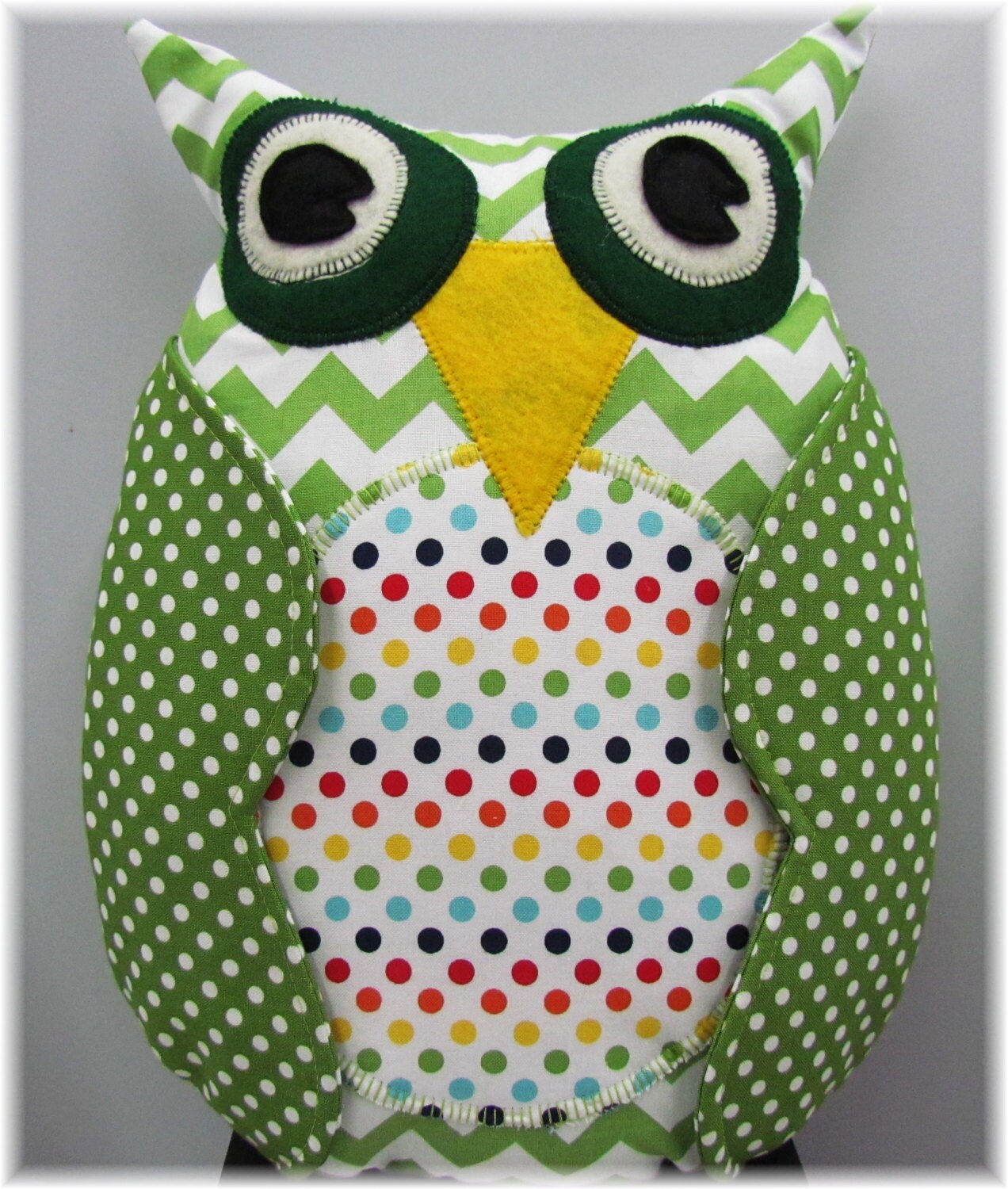 Owl, Green, Chevron, Stuffed Animal, Stuffed Owl