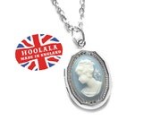 Jane Austen Pride and Prejudice Cameo Locket Charm Necklace Handmade by Hoolala