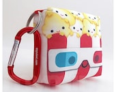 Toy Keychain, Stuffed Toy, Kawaii Print, Carabiner - Yummy 3D Popcorn