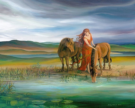 Epona - Celtic Horse Goddess Fine Art Print