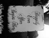 HAPPILY EVER AFTER Begins Here Sign, Vintage Wedding Sign, Super Size, 34 x 24