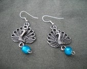 Peacock Feathers Turquoise Earring Set