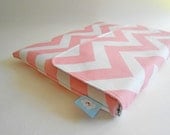 iPad case, iPad cover, iPad sleeve fits ALL iPads. Also for netbooks and tablets - Pastel Pink Chevron Stripes