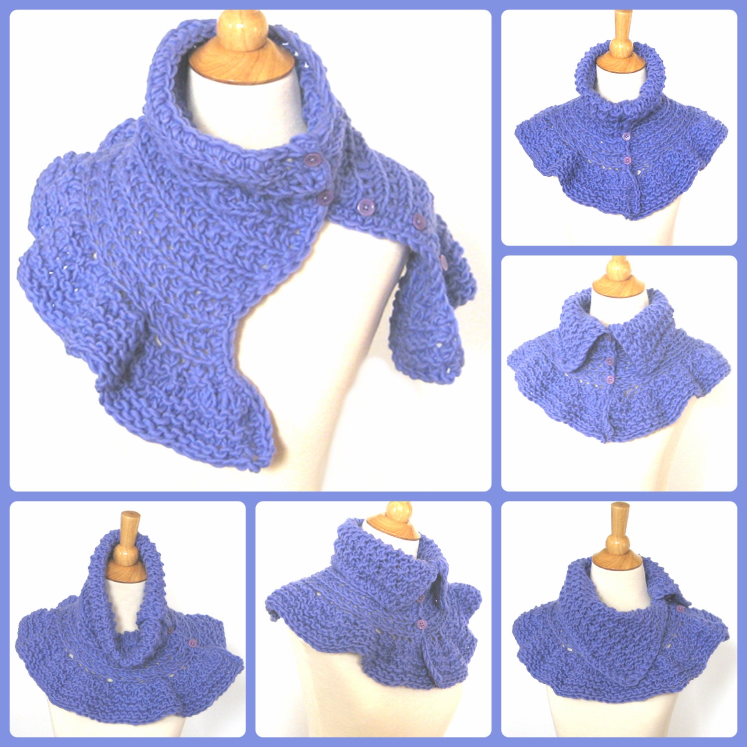 Lavender Knit Capelet - Ruffled Alpaca Wrap