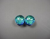 14mm Lemon Lime Galaxies on Light Cobalt DF