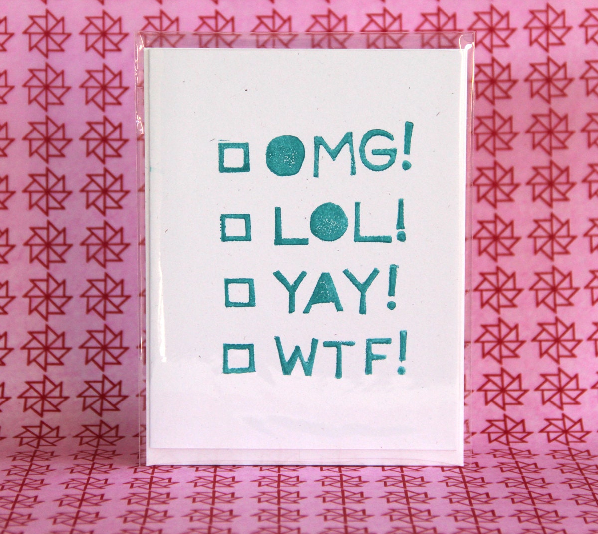 omg, lol, yay or wtf -- multiple choice cards 3-pack