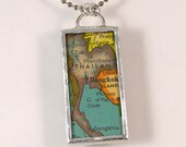 Thailand Vintage Map Pendant Necklace
